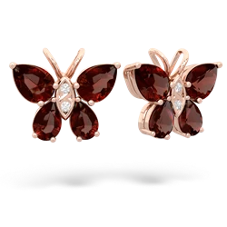 Garnet Butterfly 14K Rose Gold earrings E2215