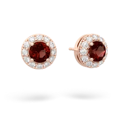 garnet halo earrings