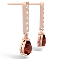 Garnet Art Deco Diamond Drop 14K Rose Gold earrings E5324