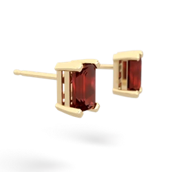 Garnet 6X4mm Emerald-Cut Stud 14K Yellow Gold earrings E1855