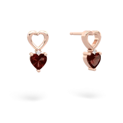 Garnet Four Hearts 14K Rose Gold earrings E2558