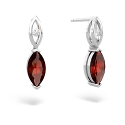 Garnet Marquise Drop 14K White Gold earrings E5333