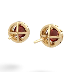 Garnet Halo 14K Yellow Gold earrings E5320