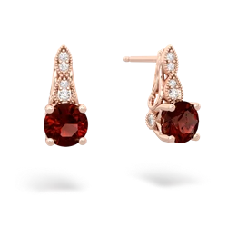 Garnet Antique Elegance 14K Rose Gold earrings E3100