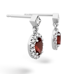 garnet milgrain earrings