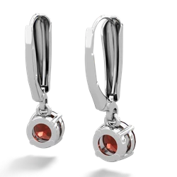 Garnet 6Mm  Round Lever Back 14K White Gold earrings E2786