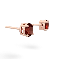 Garnet 5Mm Round Stud 14K Rose Gold earrings E1785