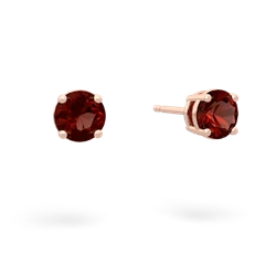 Garnet 5Mm Round Stud 14K Rose Gold earrings E1785