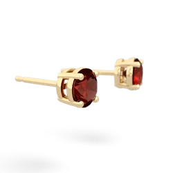 Garnet 5Mm Round Stud 14K Yellow Gold earrings E1785