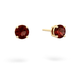 Garnet 5Mm Round Stud 14K Yellow Gold earrings E1785