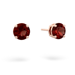 Garnet 6Mm Round Stud 14K Rose Gold earrings E1786