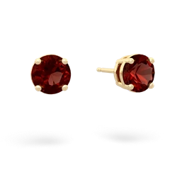 Garnet 6Mm Round Stud 14K Yellow Gold earrings E1786