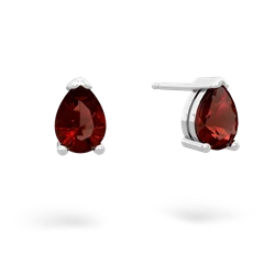 Garnet Teardrop Stud 14K White Gold earrings E1793