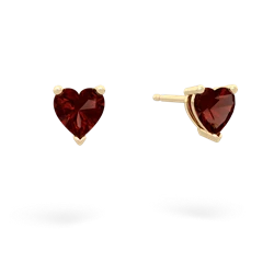 Garnet 5Mm Heart Stud 14K Yellow Gold earrings E1861