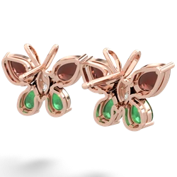 Garnet Butterfly 14K Rose Gold earrings E2215