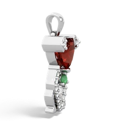 Garnet Puppy Love 14K White Gold pendant P5800