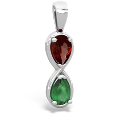 Garnet Infinity 14K White Gold pendant P5050