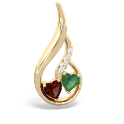 Garnet Keepsake Curves 14K Yellow Gold pendant P5450