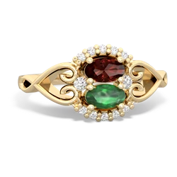 Garnet Love Nest 14K Yellow Gold ring R5860