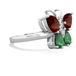 Garnet Butterfly 14K White Gold ring R2215