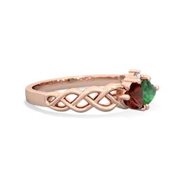 Garnet Heart To Heart Braid 14K Rose Gold ring R5870