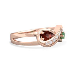 Garnet Diamond Infinity 14K Rose Gold ring R5390