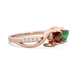 Garnet Side By Side 14K Rose Gold ring R3090