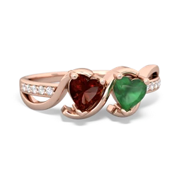 Garnet Side By Side 14K Rose Gold ring R3090