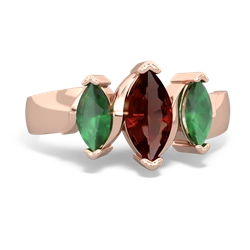 Garnet Three Peeks 14K Rose Gold ring R2433