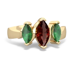 Garnet Three Peeks 14K Yellow Gold ring R2433