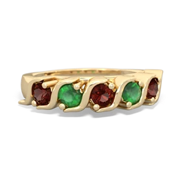 Garnet Anniversary Band 14K Yellow Gold ring R2089