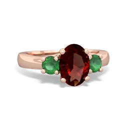 Garnet Three Stone Oval Trellis 14K Rose Gold ring R4024