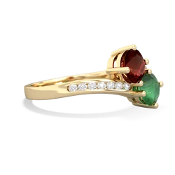 Garnet Channel Set Two Stone 14K Yellow Gold ring R5303