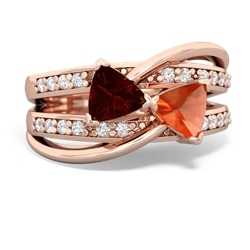 Garnet Bowtie 14K Rose Gold ring R2360