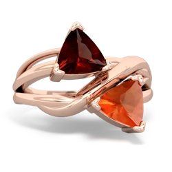 Garnet Split Band Swirl 14K Rose Gold ring R2341