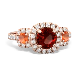 Garnet Regal Halo 14K Rose Gold ring R5350