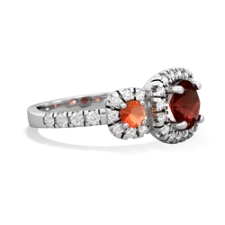 Garnet Regal Halo 14K White Gold ring R5350