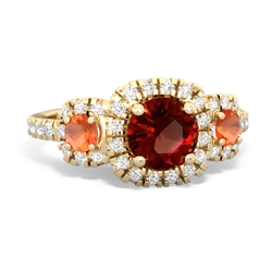 Garnet Regal Halo 14K Yellow Gold ring R5350