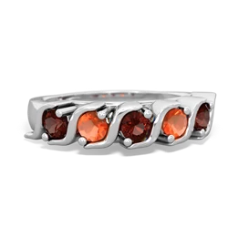 Garnet Anniversary Band 14K White Gold ring R2089