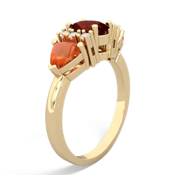 Garnet Antique Style Three Stone 14K Yellow Gold ring R2186