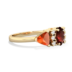 Garnet Antique Style Three Stone 14K Yellow Gold ring R2186