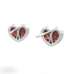 Garnet 'Our Heart' 14K White Gold earrings E5072