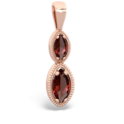 Garnet Antique-Style Halo 14K Rose Gold pendant P5700