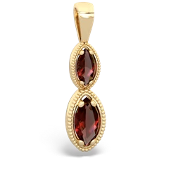 Garnet Antique-Style Halo 14K Yellow Gold pendant P5700