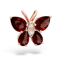 Garnet Butterfly 14K Rose Gold pendant P2215