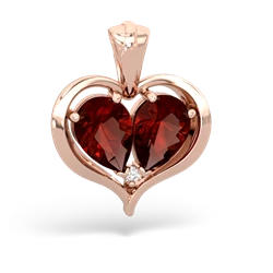 Garnet Two Become One 14K Rose Gold pendant P5330