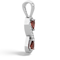 Garnet Diamond Infinity 14K White Gold pendant P5390