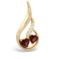 Garnet Keepsake Curves 14K Yellow Gold pendant P5450