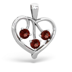 White Topaz Glowing Heart 14K White Gold pendant P2233