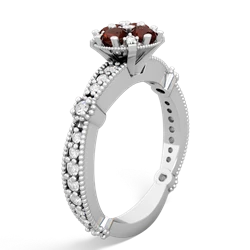 Garnet Sparkling Tiara Cluster 14K White Gold ring R26293RD